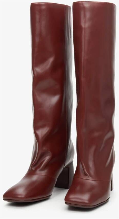 Estro Dames Oversized Laarzen gemaakt van Bourgondisch Echt Leer Er00114318 Red Dames