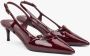 Estro Bourgondisch leren slingback lage hak pumps voor dames Red Dames - Thumbnail 2
