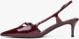 Estro Bourgondisch leren slingback lage hak pumps voor dames Red Dames - Thumbnail 3