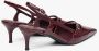 Estro Bourgondisch leren slingback lage hak pumps voor dames Red Dames - Thumbnail 5