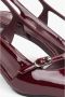 Estro Bourgondisch leren slingback lage hak pumps voor dames Red Dames - Thumbnail 6