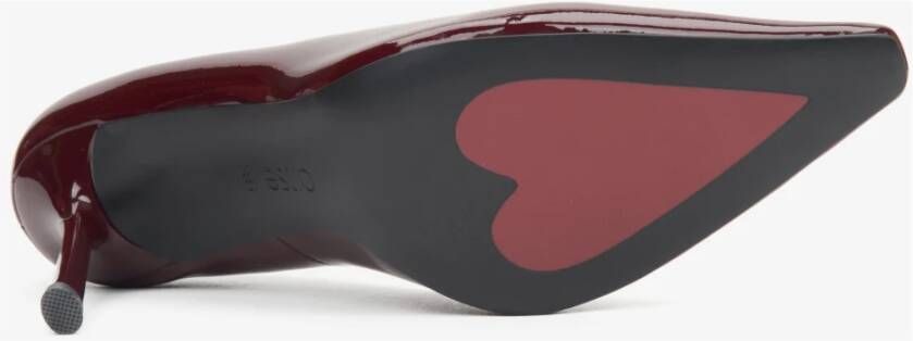 Estro Bourgondische Hoge Hakken Pumps voor Dames gemaakt van Lakleer Red Dames