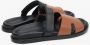 Estro Dames Bruin & Zwart Leren Slide Sandalen Er00115100 Multicolor Dames - Thumbnail 5