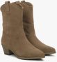 Estro Dames Bruine Laag Uitgesneden Cowboy Laarzen gemaakt van Echt Suède Er00114335 Brown Dames - Thumbnail 2