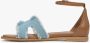 Estro Dames Bruin Leren Sandalen met een Denim Inzet Er00115478 Multicolor Dames - Thumbnail 2