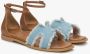 Estro Dames Bruin Leren Sandalen met een Denim Inzet Er00115478 Multicolor Dames - Thumbnail 3
