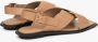 Estro Dames Bruin Leren Sandalen met Zachte Banden Er00114731 Brown Dames - Thumbnail 4
