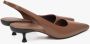 Estro Bruine leren slingback pumps met lage hak - Thumbnail 2
