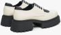 Estro Dames Beige & Zwart Leren Brogues met Chunky Sole Er00113785 Beige Dames - Thumbnail 4