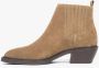 Estro Dames lage bruine cowboy laarzen gemaakt van premium Italiaans echt velours - Thumbnail 2