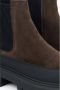 Estro Dames Saddle Brown Chelsea-laarzen gemaakt van echt Italiaans velours en leer - Thumbnail 2