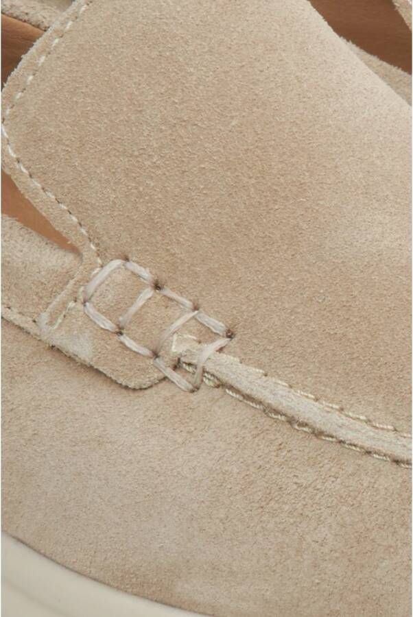 Estro Dames Sand Beige Natuurlijke Velours Loafers Er00113365