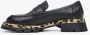 Estro Dames Zwarte Animal Print Loafers gemaakt van Echt Leer Er00113790 Black Dames - Thumbnail 3