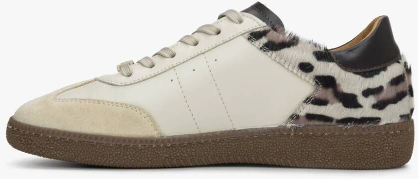 Estro Dames Beige Animal Print Sneakers gemaakt van Italiaans Echt Leer Er00114893 Multicolor Dames