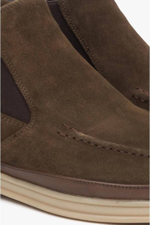 Estro Donkerbruine Chelsea boots om zo aan te schuiven