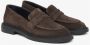 Estro Donkerbruine Penny Loafers voor dames gemaakt van echt velours Brown Dames - Thumbnail 2