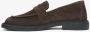 Estro Donkerbruine Penny Loafers voor dames gemaakt van echt velours Brown Dames - Thumbnail 3
