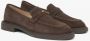 Estro Donkerbruine Penny Loafers voor dames gemaakt van Premium Italiaans Echt Velours Brown Dames - Thumbnail 2