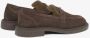 Estro Donkerbruine Penny Loafers voor dames gemaakt van Premium Italiaans Echt Velours Brown Dames - Thumbnail 5