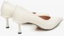 Estro Dames Melkachtig-Beige Echt Leren Pumps met Puntige Neus Er00115098 Beige Dames - Thumbnail 4