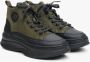 Estro Dames Groen & Zwart Leer & Suède High-Top Sneakers Er00113558 Multicolor Dames - Thumbnail 3