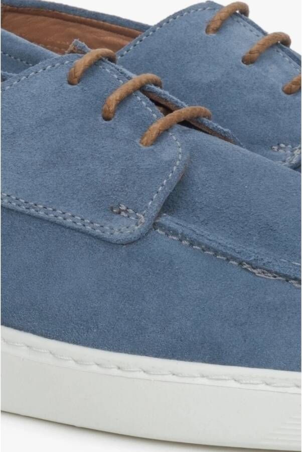 Estro Heren Blauwe Derby Schoenen gemaakt van Echt Velours Er00117607