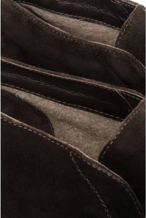 Estro Heren Donkerbruine Hoge Mocassins gemaakt van Premium Italiaans Echt Velours Brown Heren