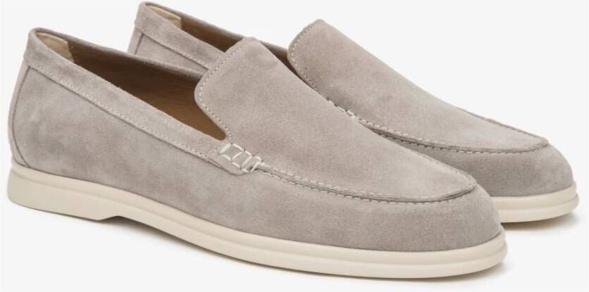 Estro Heren Lichtbeige Loafers gemaakt van Echt Velours Beige Heren