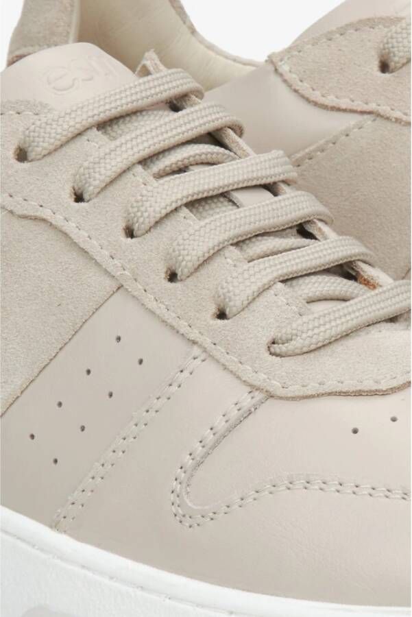 Estro Dames Beige Sneakers gemaakt van Italiaans Echt Leer Er00114763 Beige Dames