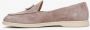 Estro Dames Beige Loafers gemaakt van Italiaans Echt Velours met Franjes Beige Dames - Thumbnail 2
