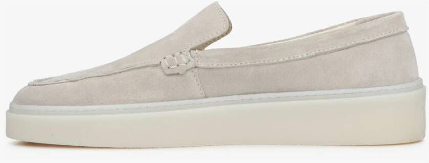 Estro Dames Lichtbeige Loafers gemaakt van Echt Italiaans Velours Er00114886 Beige Dames