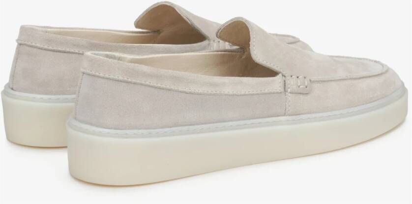 Estro Dames Lichtbeige Loafers gemaakt van Echt Italiaans Velours Er00114886 Beige Dames