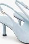 Estro Lichtblauwe Velours Slingback Pumps voor Dames met Lage Hak - Thumbnail 2