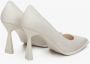 Estro Dames Licht Beige Denim Pumps met een Stabiele Hak Er00114626 Beige Dames - Thumbnail 4