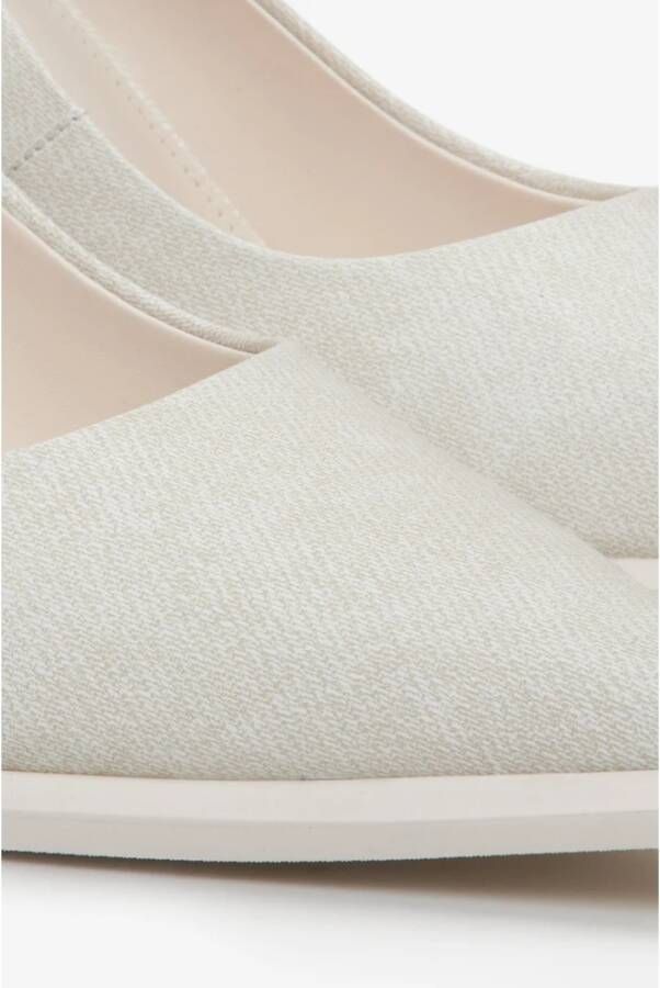 Estro Dames Licht Beige Denim Pumps met een Stabiele Hak Er00114626 Beige Dames