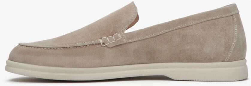 Estro Heren Beige Velours Slip-On Loafers Er00113058 Beige Heren