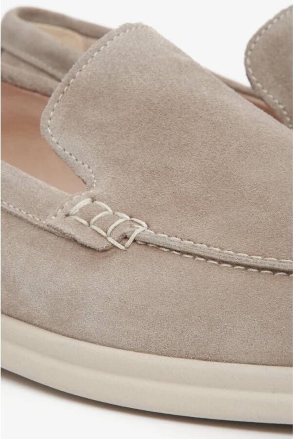 Estro Heren Beige Velours Slip-On Loafers Er00113058 Beige Heren