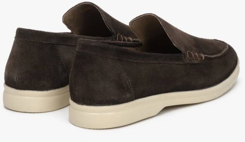 Estro Bruine Suède Loafers Brown Dames
