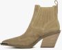 Estro Dames Beige Cowboy Laarzen gemaakt van Italiaans Echt Velours Er00114523 Beige Dames - Thumbnail 2