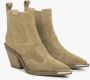 Estro Dames Beige Cowboy Laarzen gemaakt van Italiaans Echt Velours Er00114523 Beige Dames - Thumbnail 3