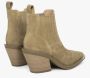 Estro Dames Beige Cowboy Laarzen gemaakt van Italiaans Echt Velours Er00114523 Beige Dames - Thumbnail 4