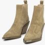 Estro Dames Beige Cowboy Laarzen gemaakt van Italiaans Echt Velours Er00114523 Beige Dames - Thumbnail 5