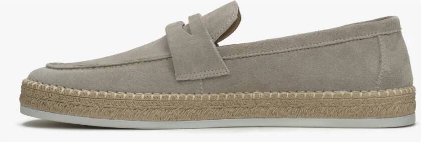 Estro Heren Beige Mocassins gemaakt van Echt Italiaans Velours Er00114999 Beige Heren