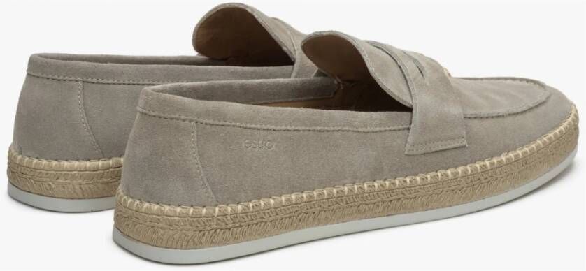 Estro Heren Beige Mocassins gemaakt van Echt Italiaans Velours Er00114999 Beige Heren