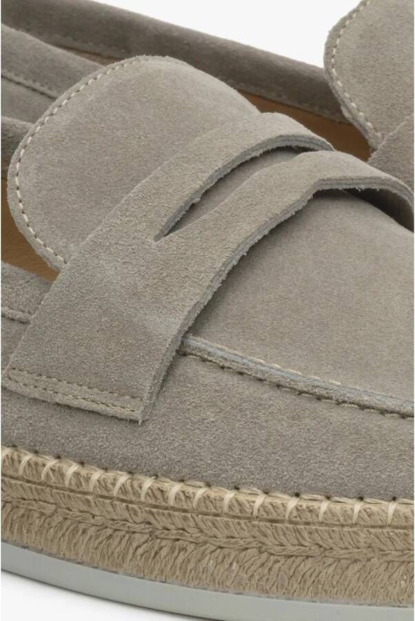 Estro Heren Beige Mocassins gemaakt van Echt Italiaans Velours Er00114999 Beige Heren