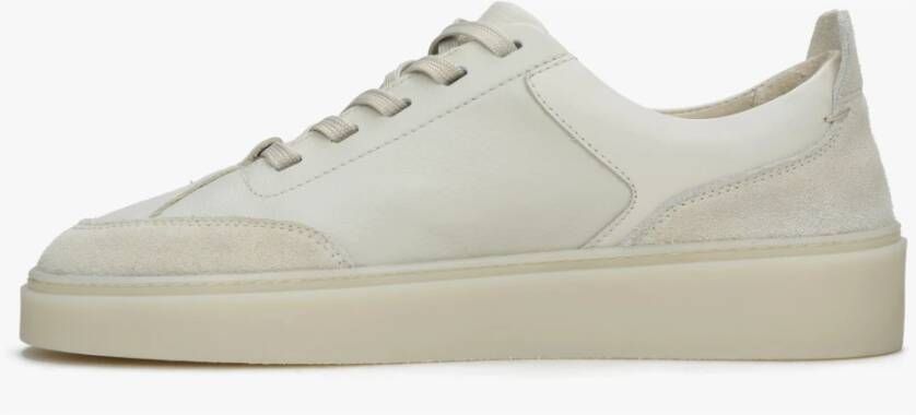 Estro Dames Beige Lage Top Sneakers gemaakt van Echt Italiaans Leer en Velours Er00114891 Beige Dames