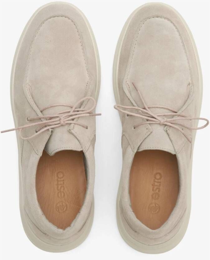 Estro Heren Beige Loafers gemaakt van Echt Italiaans Velours Er00114394 Beige Heren