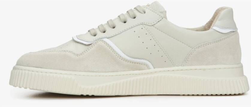 Estro Dames Beige & Milky Sneakers gemaakt van Italiaans Echt Velours Er00114765 Beige Dames