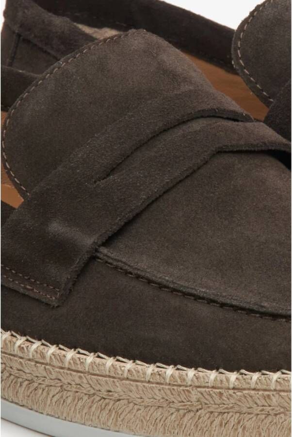 Estro Heren Donkerbruine Mocassins gemaakt van Echt Italiaans Velours Er00115090 Brown Heren