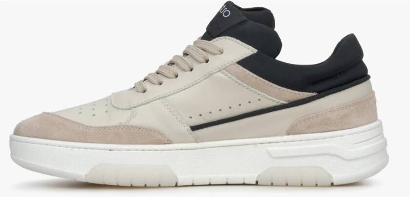 Estro Dames Beige & Zwarte Platform Sneakers gemaakt van Leer en Velours Er00115638 Multicolor Dames